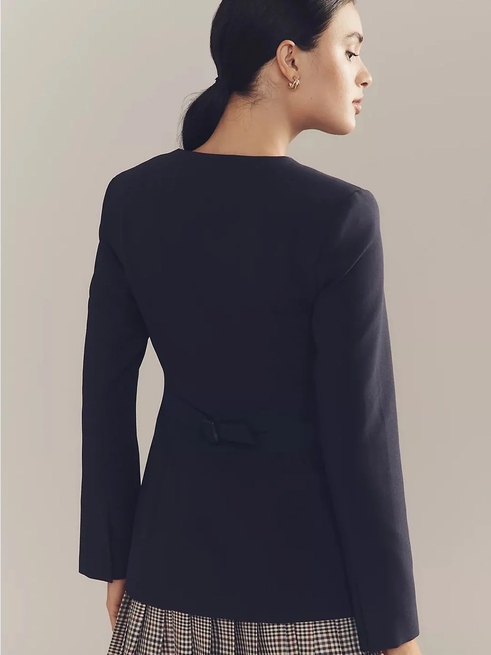 Aligne Daphne Waisted Blazer in Navy Blue